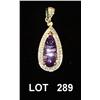 Image 1 : Beautifully designed amethyst and diamond  pendent in 14kt white gold. Est: $750 -  $1,000