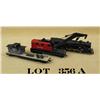 Image 1 : Lot of collectible original HO scale train  cars including an engine and two Santa Fe  marked cars i