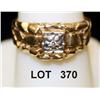 Image 1 : Man’s nugget style 10kt gold ring with small  diamond. Est: $100 - $200