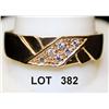 Image 1 : Man’s diamond and modern designed gold ring,  10 kt. Est: $100 - $300