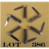 Image 2 : Lot of six combination folding knives with  stag scales by Triodur, Zwillingswerk, all in  very good