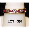 Image 1 : Manmade ruby with natural diamonds in 10kt  natural gold. Est: $100 - $300