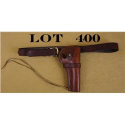 Pachmayr tan leather “scout” holster and  cartridge belt for a small frame revolver  with approx. 6”