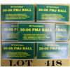 Image 1 : Lot of seven boxes of 30-06 FMJ ball  cartridges.  Est.:  $30-$50.