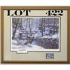 Image 1 : Framed and matted Commemorative print and  U.S. 1985 postage stamp by Ken Zylla entitled  “Coming To