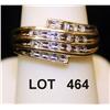 Image 1 : Ladies fancy cut “I love you” ring with  diamonds in 10kt gold. Four rows channel set.  Est: $150 - 