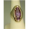 Image 3 : Superb 14 karat yellow gold ladies heavy  custom made ring set with a large oval  Amethyst weighing 