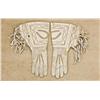 Image 1 : Pair of 20th century machine-embroidered Wild  West show type gauntlets with old paper tag  inside, 