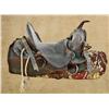Image 1 : Old Western style saddle marked on rear of  seat “Made on 101 Ranch, Bliss Ocla”. The  saddle is hea