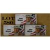Image 1 : John Wayne Commemorative leather carbine  scabbard in cardboard shipping box and three  boxes of Joh
