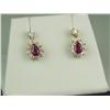 Image 2 : Very high quality 14 karat yellow gold ladies  earrings set with very fine matching pear  shape red 