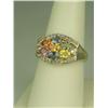 Image 3 : Charming 14 karat yellow gold ladies ring set  with nine multi-colored sapphires weighing  approx. 3