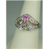 Image 2 : Superb 14 karat white gold ladies cluster  design ring set with over 22 multi-colored  sapphires wei