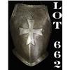 Image 1 : Forged metal breastplate showing cross at  center, good quality metalwork in the style  of the 16th 
