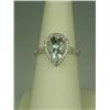 Image 1 : Stylish 14 karat white gold ladies ring set  with a center pear shape Aquamarine weighing  approx. 3