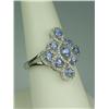 Image 2 : Fabulous 10 karat white gold ladies designer  ring fine set with 9 round Ceylon type color  sapphire