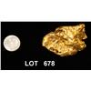 Image 1 : Authentic and natural gold nugget, 89.6 grams  (3.161 oz). Est: $3,800 - $7,600