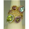 Image 1 : Sensational 14 karat yellow gold heavy ladies  custom made ring fine set with a combination  of Amet