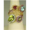 Image 2 : Sensational 14 karat yellow gold heavy ladies  custom made ring fine set with a combination  of Amet