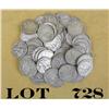 Image 1 : Lot of 120 Walking Liberty half-dollars,  circulated condition, mostly 1940’s dates.  Est: $200 - $4