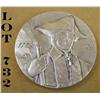 Image 1 : Large commemorative die-stamped medallion for  bicentennial showing minute-men, marked  “Sample” and