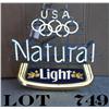 Image 1 : Olympia Natural Light Neon Beer sign, approx.  24” x 25” in overall good condition at time  of descr
