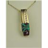 Image 1 : Gorgeous 10 karat yellow gold ladies custom  made pendant fine set with a center Chatham  type creat