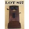 Image 1 : Great old plain front Western Electric oak  wall phone, circa 1911, in overall good  condition with 