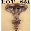 Image 1 : Federal period wood wall sconce approx. 11”  in height with an approx. 11” platform in  overall good