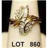 Image 1 : Nicely made diamond ring consisting of 10  baguette diamonds and 14 round in 14kt gold  (signed), 1/
