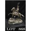 Image 1 : Reproduction Remington bronze of an Indian  warrior on horseback, approx. 25” in height,  approx. 21