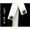 Image 1 : One pair of hand fabricated sapphire and  diamond earrings set withtwo round sapphirs  weighing appr