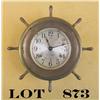 Image 1 : Older ship’s clock by Seth Thomas with brass  body circled by a brass stern wheel in  overall very g