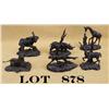Image 1 : Lot of six small bronze African animals, each  approx. 5” to 6” in height and approx. 3” to  5” over