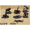 Image 2 : Lot of six small bronze African animals, each  approx. 5” to 6” in height and approx. 3” to  5” over
