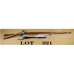Italian-made copy by Pedersoli of a British  flintlock musket with reproduction buff  leather sling,