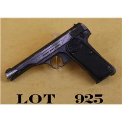 Fabrique Nationale Model 1922 semi-auto  pistol, 7.65mm cal., 4-1/2” barrel, nazi  proofed, blue fin