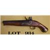Image 2 : Reproduction flintlock pistol, .69 cal., 9”  barrel, blue and case hardened finish, wood  stock, bra