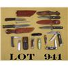 Image 1 : Lot of 12 collectible knives including a  large Buck folder; a Schrade folder with  leather belt she