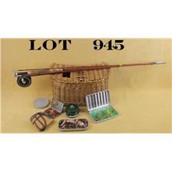 Old four section fishing rod with Pflueger  Medalist reel in overall good condition for  age; accomp