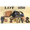Image 1 : Lot of misc. leather holsters and related  items including two holsters and associated  cartridge be