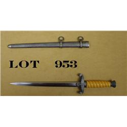 Original German Army dagger and sheath  approx. 15” overall with an approx. 10” plain  blade marked 