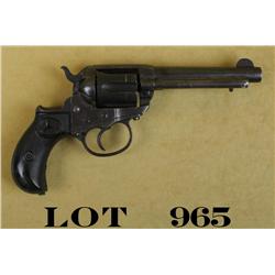 Colt Model 1877 DA revolver, .41 cal., 4-1/2”  barrel, blue finish, checkered black hard  rubber gri