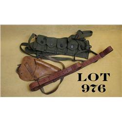 Misc. small lot of misc. holsters and belts  including a US leather shoulder holster and  strap for 