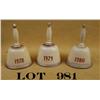 Image 1 : Lot of three Hummel porcelain bells in their  original factory cardboard boxes including  the 1980 A