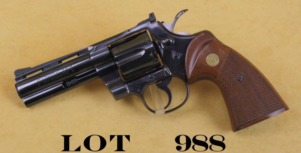 Colt Python DA revolver, .357 magnum cal., 4” barrel, blue finish ...