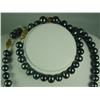 Image 3 : Very elegant ladies round black pearl  ensemble set consisting of necklace and  bracelet averaging 8