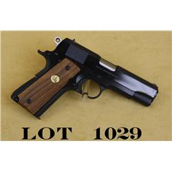 Colt MK IV Series 80 Combat Commander  semi-auto pistol, .45 cal., 4-1/4” barrel,  blue finish, chec