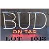 Image 1 : Bud Neon Beer sign, approx. 17” x 28” in  overall good condition at time of  description.  Est.:  $1