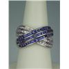 Image 1 : Terrific 18 karat white gold heavy ladies  custom made ring channel set with over 50  baguette cut C